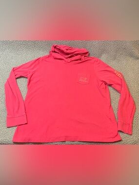 Vineyard Vines Long Sleeve Shirt Womens Size XL Pink Hooded Blouse